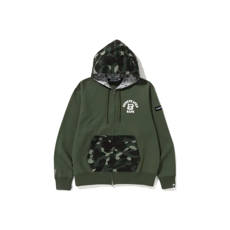Bape X Undefeated Color Camo Relaxed Zip Hoodie-2