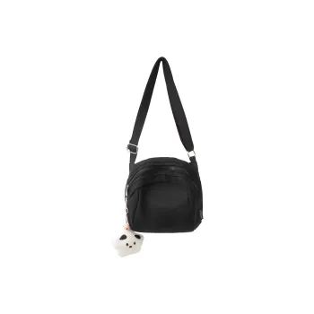 Deli Bear Nylon Shoulder Bag Unisex Black/Pink/White/Green