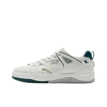 XTEP Anti Slip Wear Resistant Low Top Skateboard Shoes Men's White Green