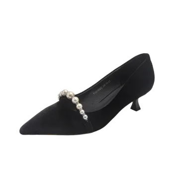 BAFFN Flared Heel High Heels Women's Black