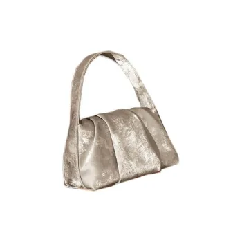 Boniu Genuine Leather Handbag Regular Unisex Silver Moon Gray
