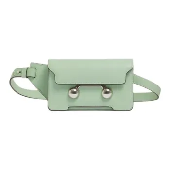 MARNI Trunkaroo Calfskin Shoulder Bag, Crossbody Bag Men's Light Green