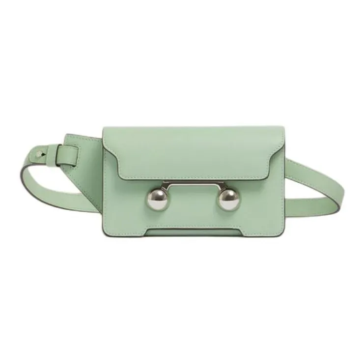 MARNI Trunkaroo Calfskin Shoulder Bag, Crossbody Bag Men's Light Green-0