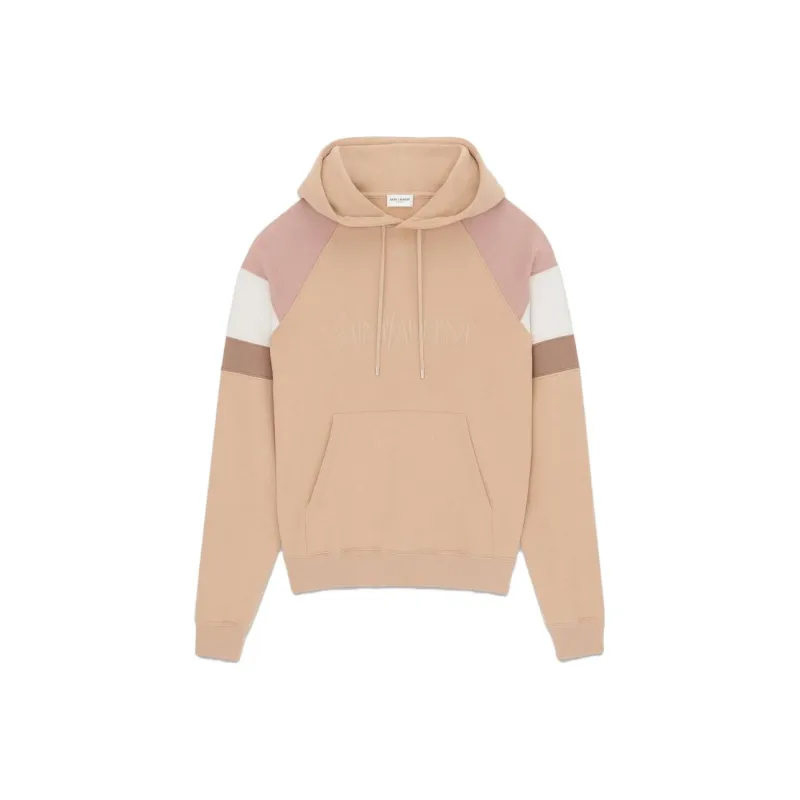 SAINT LAURENT Logo Embroidered Drawstring Hoodie-0