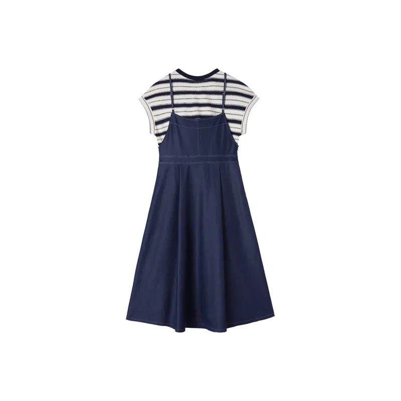 XIANGYING Skirt Set Women's Navy Blue-1