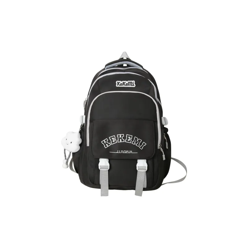 XIANGSU Nylon Backpack Regular Unisex Blue/Yellow/Black/Purple/Brown/Pink-10