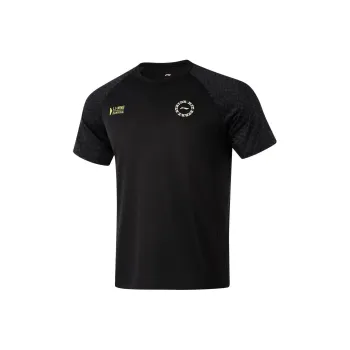 LiNing Running Collection T Shirt Men's Black With Full Sole Print