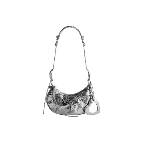 Balenciaga Le Cagole Shoulder Bag Xs Metallized Silver