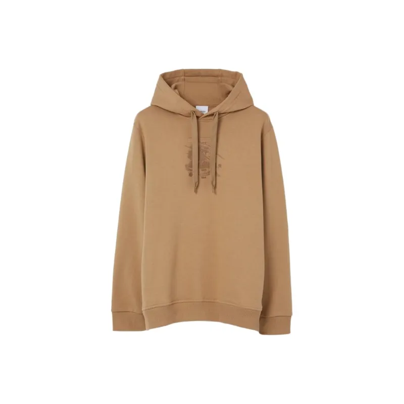 Burberry Embroidered Monogram Ekd Cotton Hoodie-0