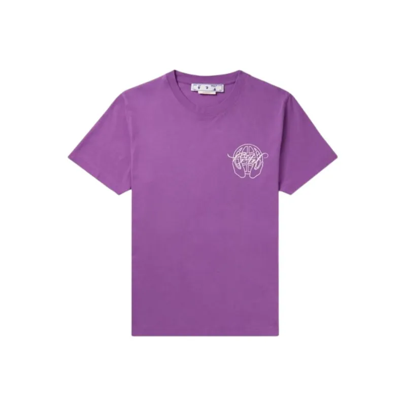 OFF WHITE T Shirt, Regular Fit Men's Purple-0