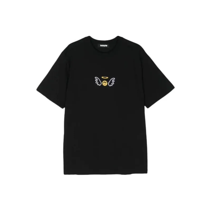 Barrow Logo flocked T shirt-0