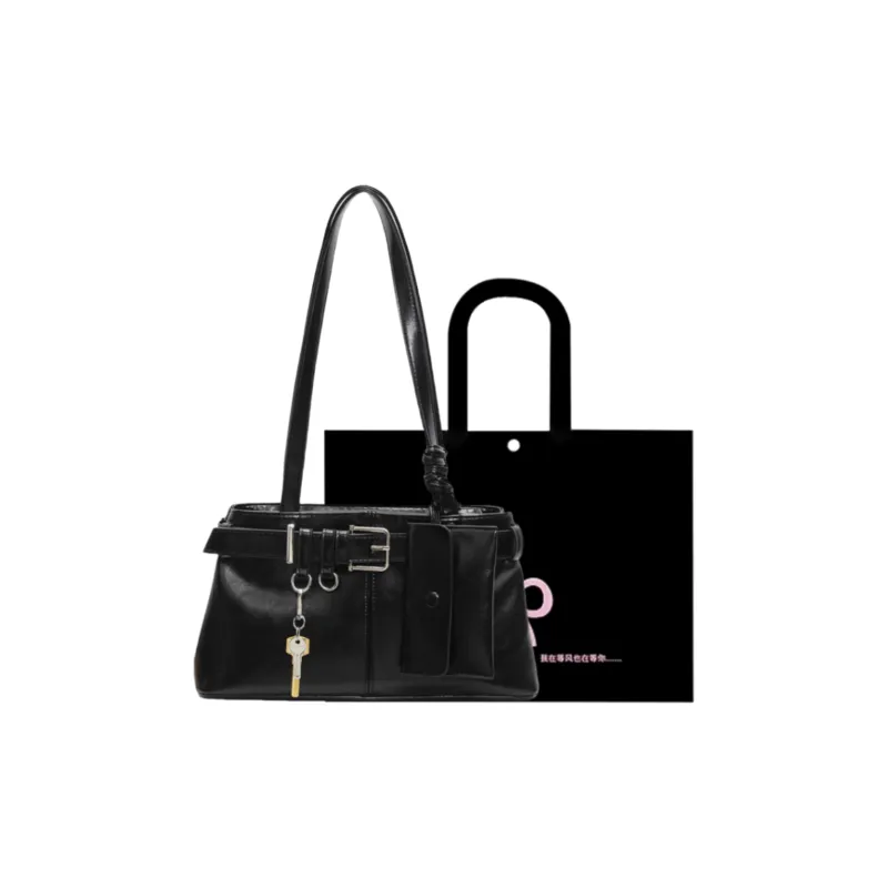 HACIN PU Shoulder Bag Women's Ecru/Silver/Black/Blue/Pink-13