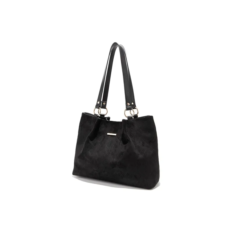 CLEVER& KETCH Suede Tote Bag Shoulder Bag Women's Green/Black/Brown/Purple/Ecru/Red/Blue-7