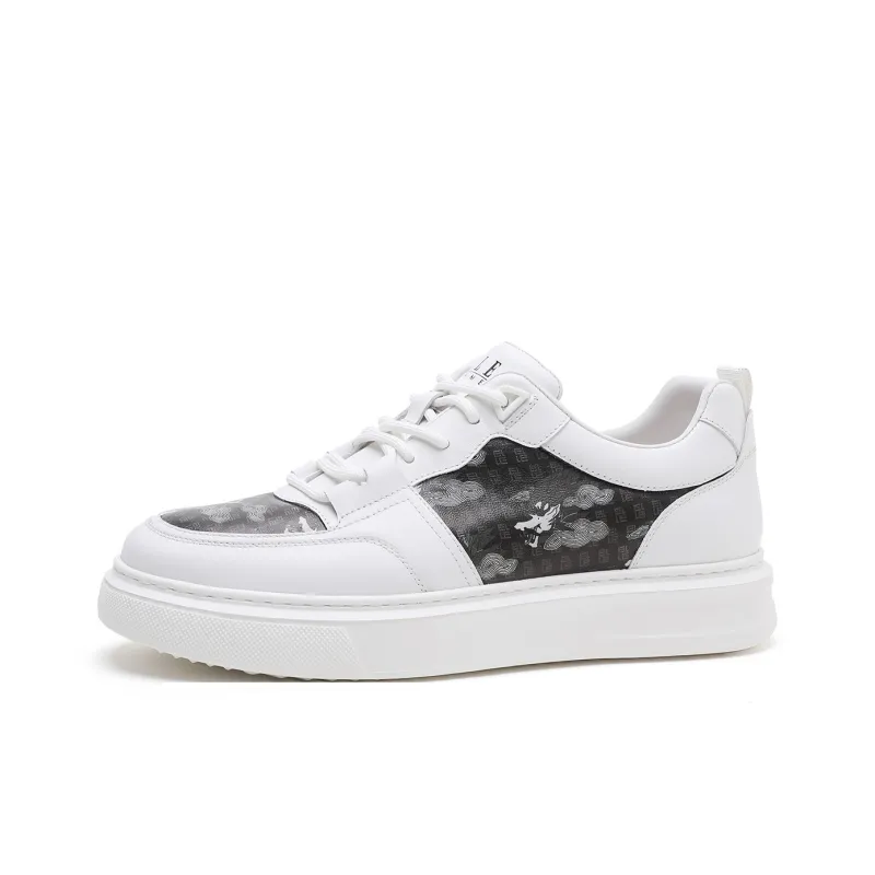 ELLE HOMME Low Top Skateboard Shoes Men's White-0