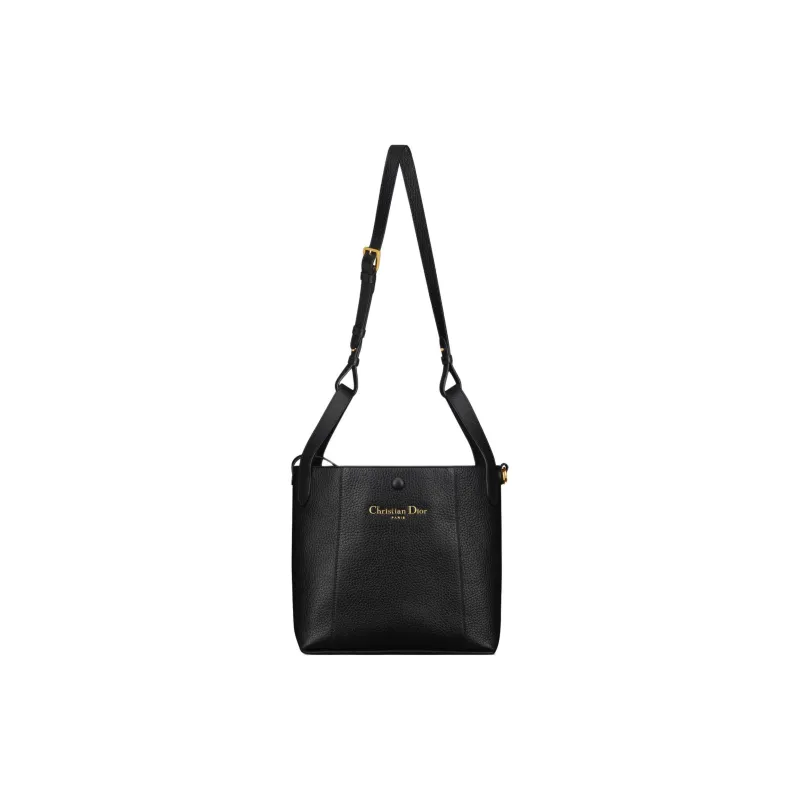 DIOR Calfskin Basket Bag, Bucket Bag, Crossbody One Shoulder Handbag Medium Size Women's Black-1