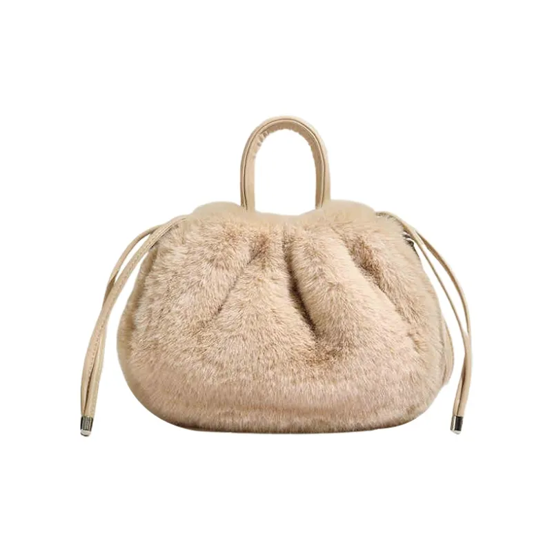 Yalu Plush Shoulder Bag, Crossbody Bag, Handbag Women's Black/Apricot/Pink/Camel/White-1