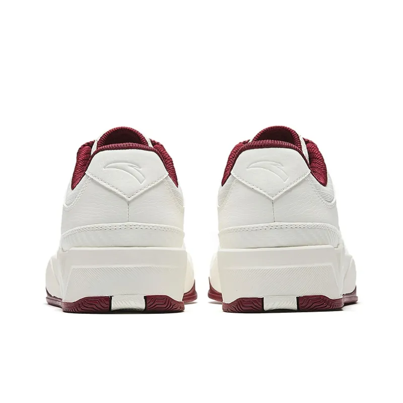 Anta C37 Series Slip Resistant And Abrasion Resistant Coverage Low Top Skateboard Shoes Women's White Red-3