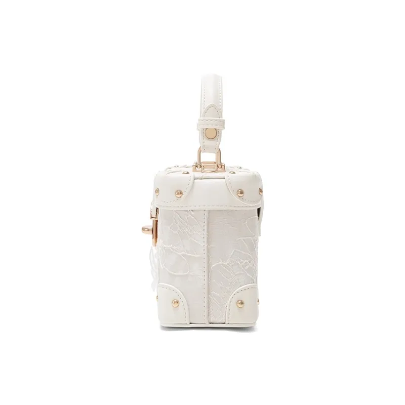 CLEVER& KETCH PU Box Bag Handbags Women's White/Pink-2