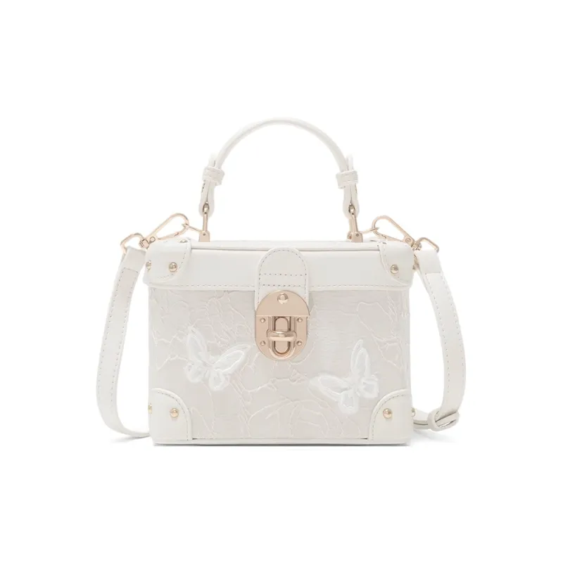 CLEVER& KETCH PU Box Bag Handbags Women's White/Pink-0