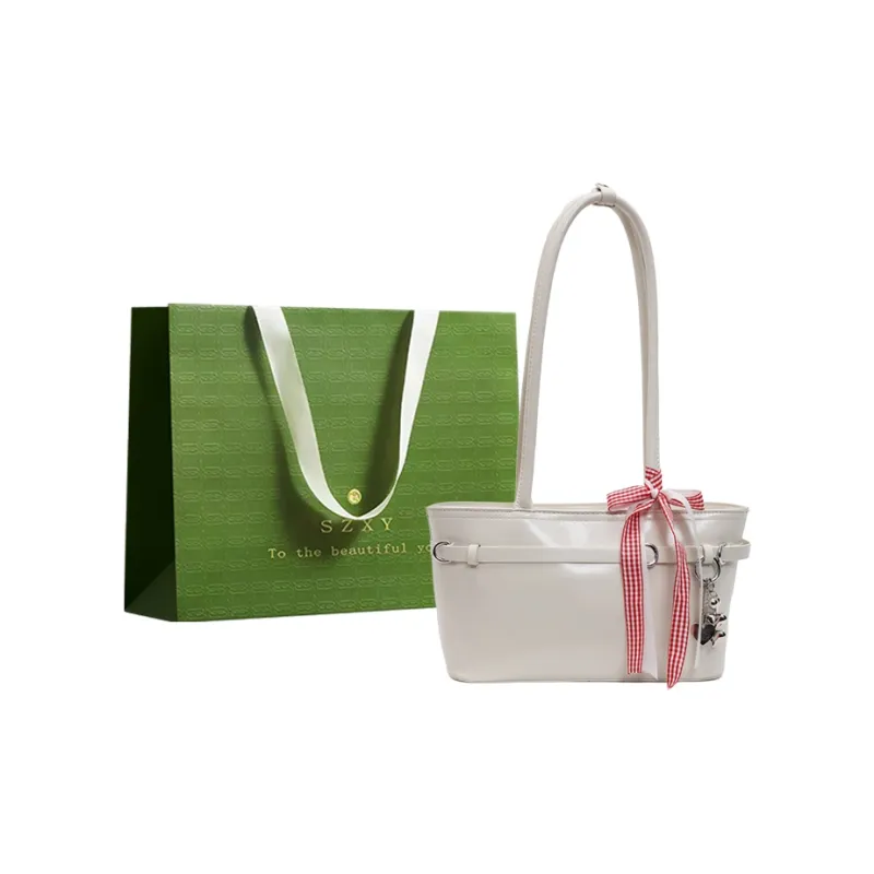 Three Ducklings PU Shoulder Bag Regular Women's Black/Ecru/Red/Pink-8