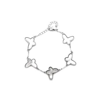 MEOBURLIY Silver Plated Bracelets Women's