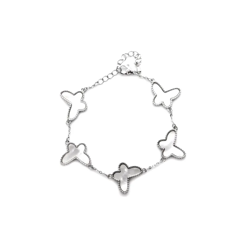 MEOBURLIY Silver Plated Bracelets Women's-0