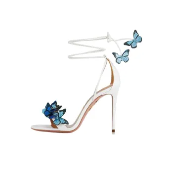 AQUAZZURA Papillon Strap Sandals 10.5cm Women's White