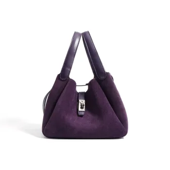 H YXIANG Suede Handbag Regular Women's Multicolor