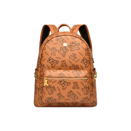 MINIPUDING Durable Fabric Backpack Women's Multicolor