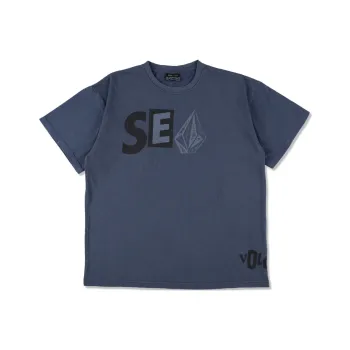 WIND AND SEA VOLCOM Collaboration T-Shirts Unisex Dark Blue