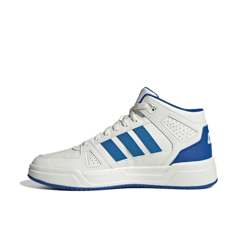 Adidas LITE BALLER Anti Slip Wear Resistant Mid Top Skateboard Shoes Unisex White Blue-1