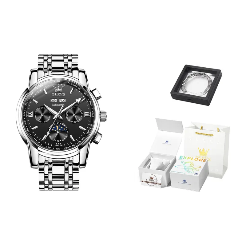 OLEVS Play The Cool Series Automatic Mechanical Movement Watch Men's Watches Blue Dial-43