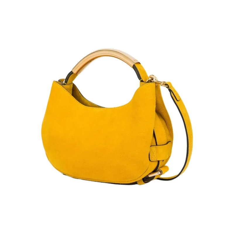 MOSCHINO Calfskin Crescent Bag Handbag Trumpets Women's Yellow-1