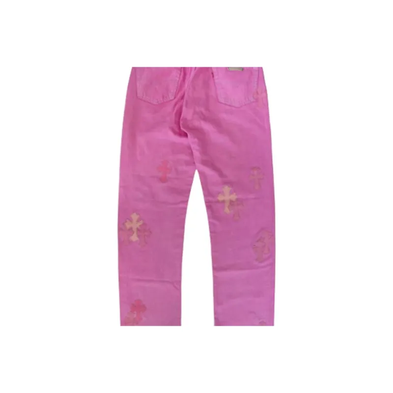 Chrome Hearts Jeans Unisex Pink-4