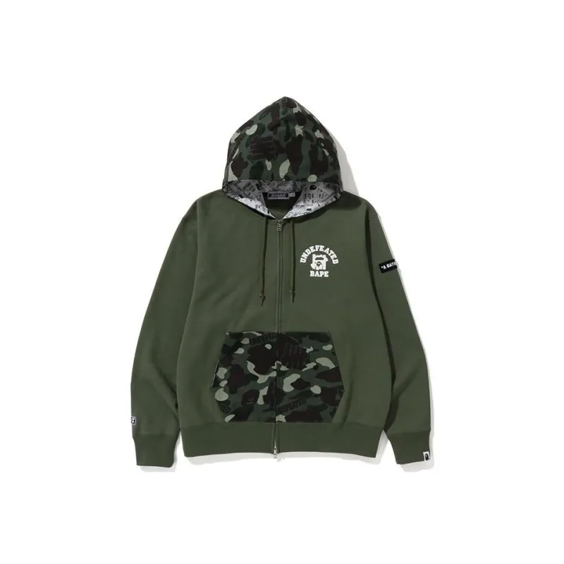 A BATHING APE X UNDEFEATED Color Camo Relaxed Zip Hoodie-0