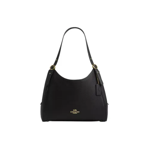 COACH Leather Handbag, Shoulder Bag Tubas Women's Black