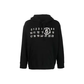 MM6 Maison Margiela Logo Printed Drawstring Hoodie