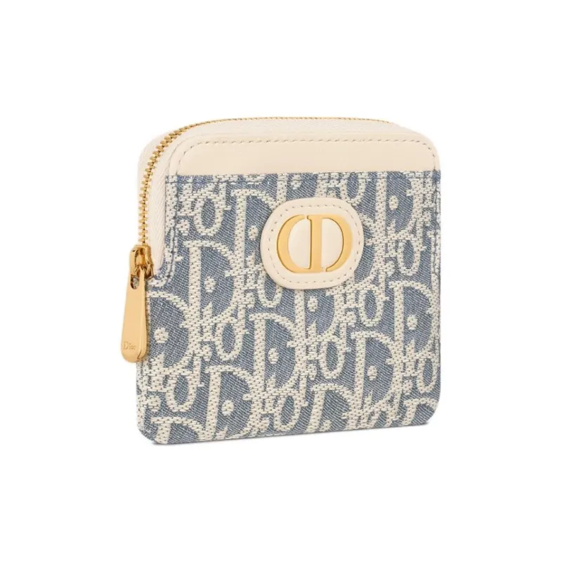 DIOR 30 Montaigne Calfskin Wallet Women's Lavender-1
