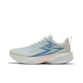 361° Breathable Slip Resistant Low Top Long Distance Running Shoes Women's White Blue