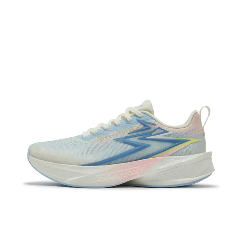 361° Breathable Slip Resistant Low Top Long Distance Running Shoes Women's White Blue-0