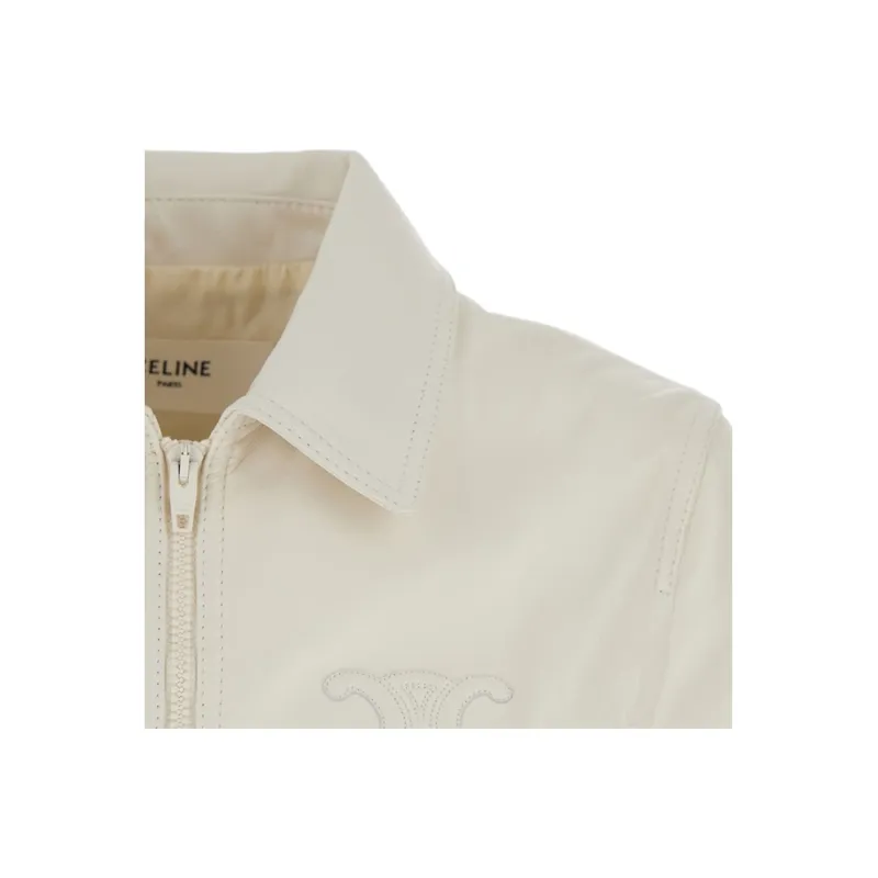 CELINE SS24 Leather Jacket Women's Neon White-2