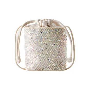 ZARA Polyester Bucket Bags Shoulder Bag Crossbody Bag Regular Women's Natural White