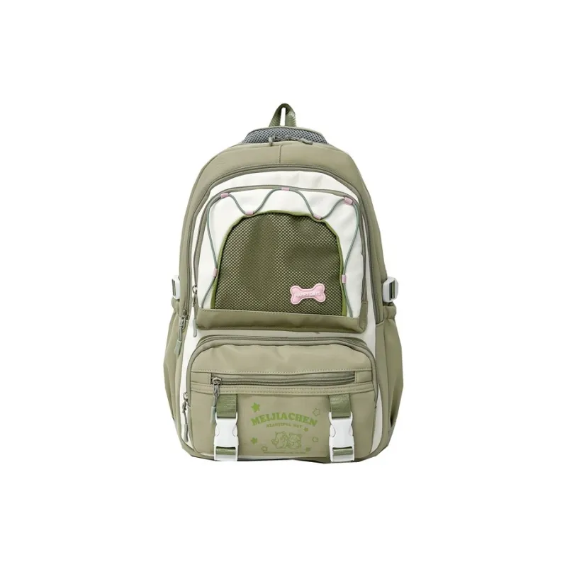 Single Warehouse Composite Cloth Backpack Women's Yellow/Pink/Black/Blue/Green-19