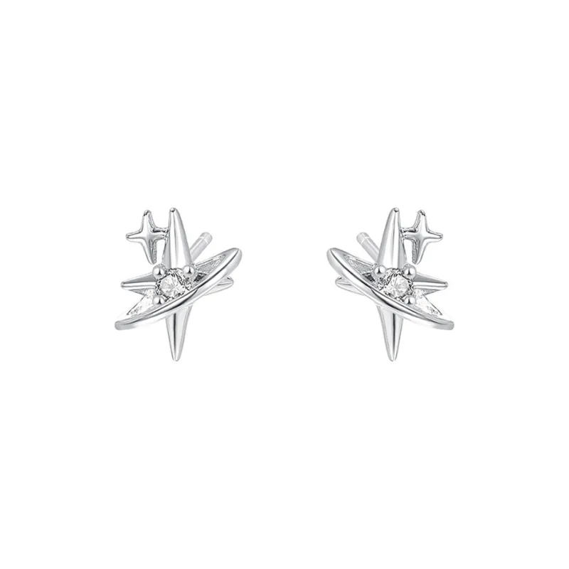 Good Quality S999 Fine Silver Stud Earrings Unisex-0