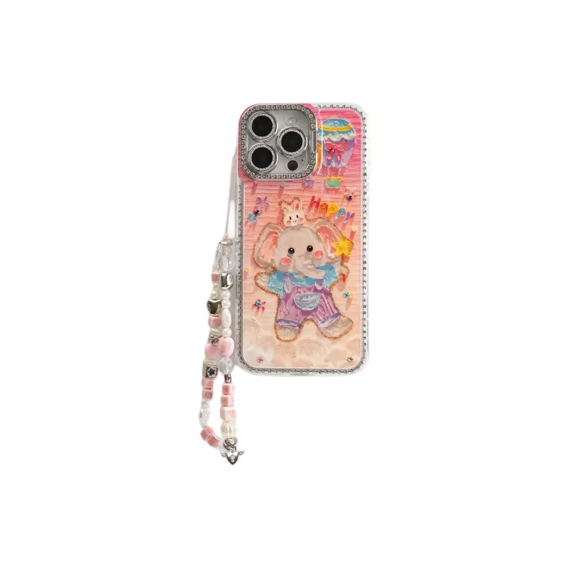 Sopi Acrylic Material Blue Light Overalls Elephant Phone Cases Compatible With IPhone 16/15 Pro Max/Apple 13/14 Pro/Max-6