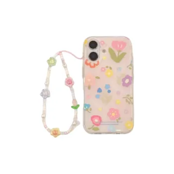 Beams TPU Material Cute Multicolor Floral Chain Phone Case Compatibility Iphone16/15/14/13/12/11Pro/ProMax/Plus Girlish