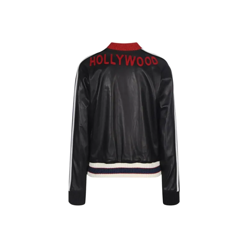 GUCCI Leather Jacket Women's Black-1