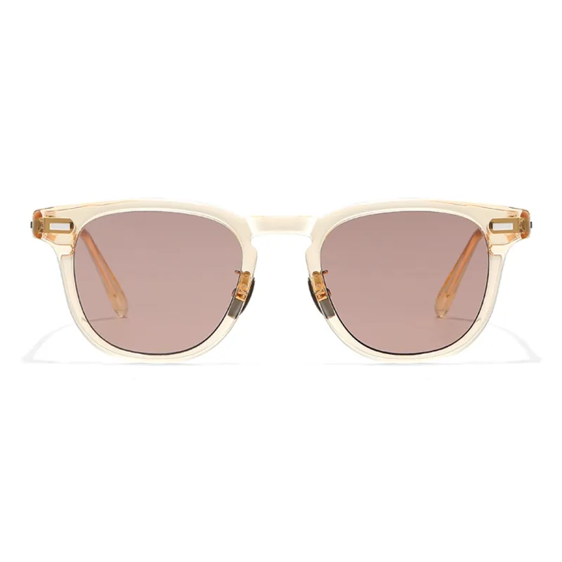 Morakot Plate Frame Round Sunglasses Men's-1