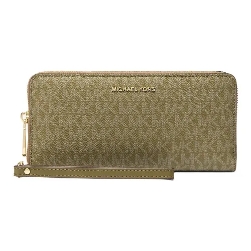 MICHAEL KORS Coated Canvas Wallet Large Size Women's Green