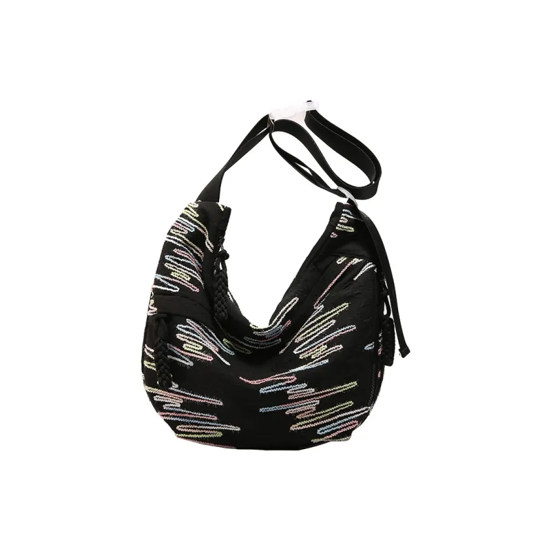 BUBM Composite Cloth Shoulder Bag Unisex White/Black/Blue/Pink-3